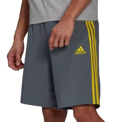 Men's adidas 3-Stripe Jersey Shorts -Workout Clothes Sales Store 4485657 Blue Oxide Yellow