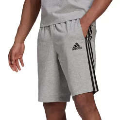 Men's adidas 3-Stripe Jersey Shorts -Workout Clothes Sales Store 4485657 Medium Gray Black