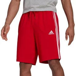 Men's adidas 3-Stripe Jersey Shorts -Workout Clothes Sales Store 4485657 Scarlet White