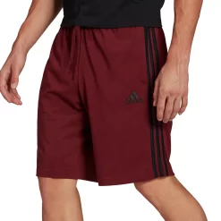 Men's adidas 3-Stripe Jersey Shorts -Workout Clothes Sales Store 4485657 Shadow Red
