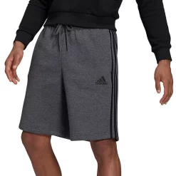 Men's adidas 3-Stripe Fleece Shorts 18 Men's adidas 3-Stripe Fleece Shorts -Workout Clothes Sales Store 4486228 Dark Gray Black