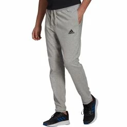 Men's adidas Single Jersey Tapered Pants -Workout Clothes Sales Store 4486800 Medium Gray Heather