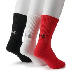 Men's Under Armour 3-pack Crew Training Socks -Workout Clothes Sales Store 4497730 Red