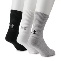 Men's Under Armour 3-pack Crew Training Socks -Workout Clothes Sales Store 4497730 Steel Gray