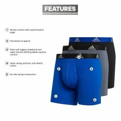 Men's Big & Tall adidas Stretch Cotton 3-Pack Boxer Briefs -Workout Clothes Sales Store 4517777 ALT2
