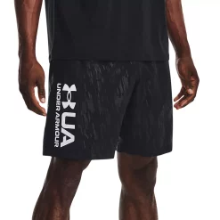 Big & Tall Under Armour Emboss Woven Shorts -Workout Clothes Sales Store 4530643 Black White