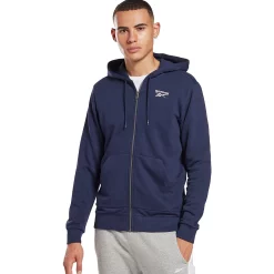 Men's Reebok Identity Full-Zip Hoodie -Workout Clothes Sales Store 4536035 Vector Navy