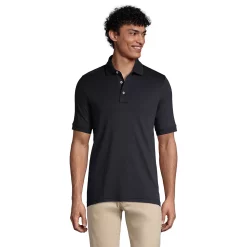 Big & Tall Lands' End Tailored-Fit Super Soft Supima Polo -Workout Clothes Sales Store 4561622 Black