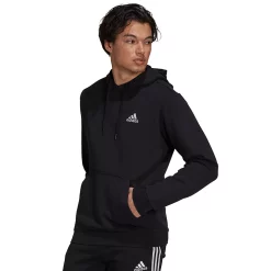Men's adidas Feel Cozy Pullover Fleece Hoodie -Workout Clothes Sales Store 4882714 Black White