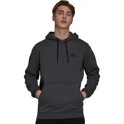 Men's adidas Feel Cozy Pullover Fleece Hoodie -Workout Clothes Sales Store 4882714 Dark Gray Black