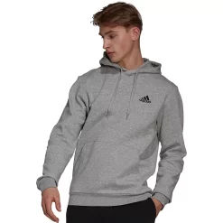 Men's adidas Feel Cozy Pullover Fleece Hoodie -Workout Clothes Sales Store 4882714 Medium Gray Black