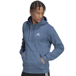 Men's adidas Feel Cozy Pullover Fleece Hoodie -Workout Clothes Sales Store 4882714 Wonder Steel White