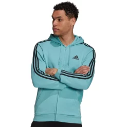 Men's adidas Essential Full-Zip Fleece Hoodie 20 Men's adidas Essential Full-Zip Fleece Hoodie -Workout Clothes Sales Store 4883022 Mint