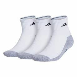 Men's adidas 3-pack Cushioned Quarter Socks 15 Men's adidas 3-pack Cushioned Quarter Socks -Workout Clothes Sales Store 4888447 White Gray Blue