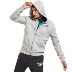 Men's Reebok Identity Fleece Hoodie -Workout Clothes Sales Store 4889600 Medium Gray Heather