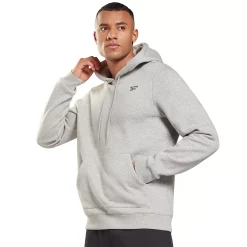 Men's Reebok Identity Fleece Hoodie -Workout Clothes Sales Store 4889609 Med Gray Heather