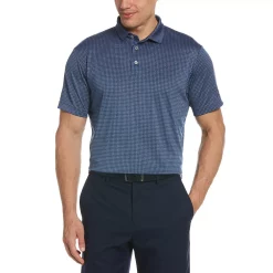 Men's Grand Slam Heather Windowpane Polo -Workout Clothes Sales Store 4915777 True Navy Heather