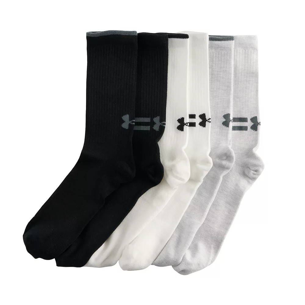 Men's Under Armour 6-pack Essential Lite Crew Socks 8 Men's Under Armour 6-pack Essential Lite Crew Socks - Image 6