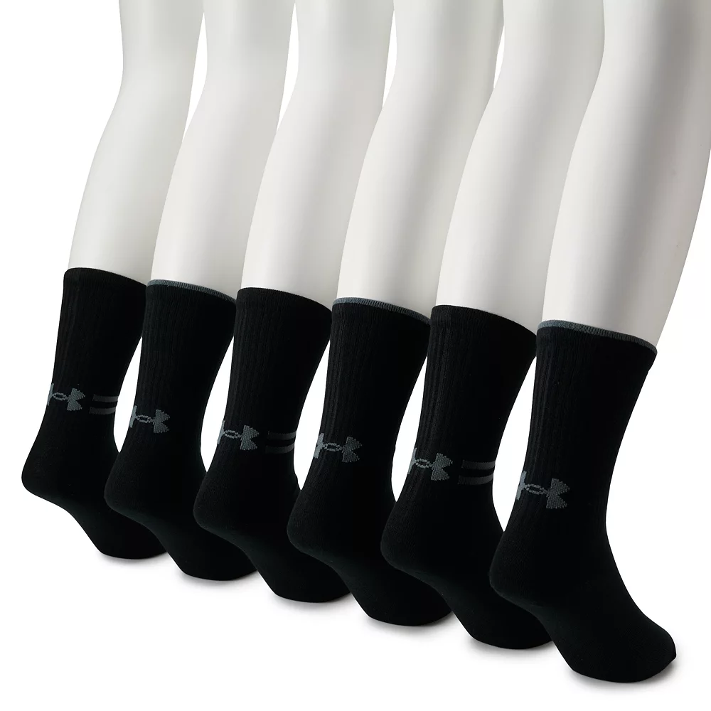 Men's Under Armour 6-pack Essential Lite Crew Socks 3 Men's Under Armour 6-pack Essential Lite Crew Socks