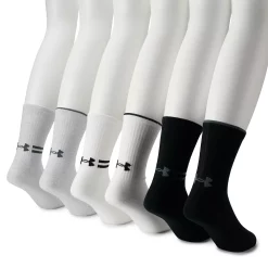 Men's Under Armour 6-pack Essential Lite Crew Socks 9 Men's Under Armour 6-pack Essential Lite Crew Socks -Workout Clothes Sales Store 4940700 Halo Gray