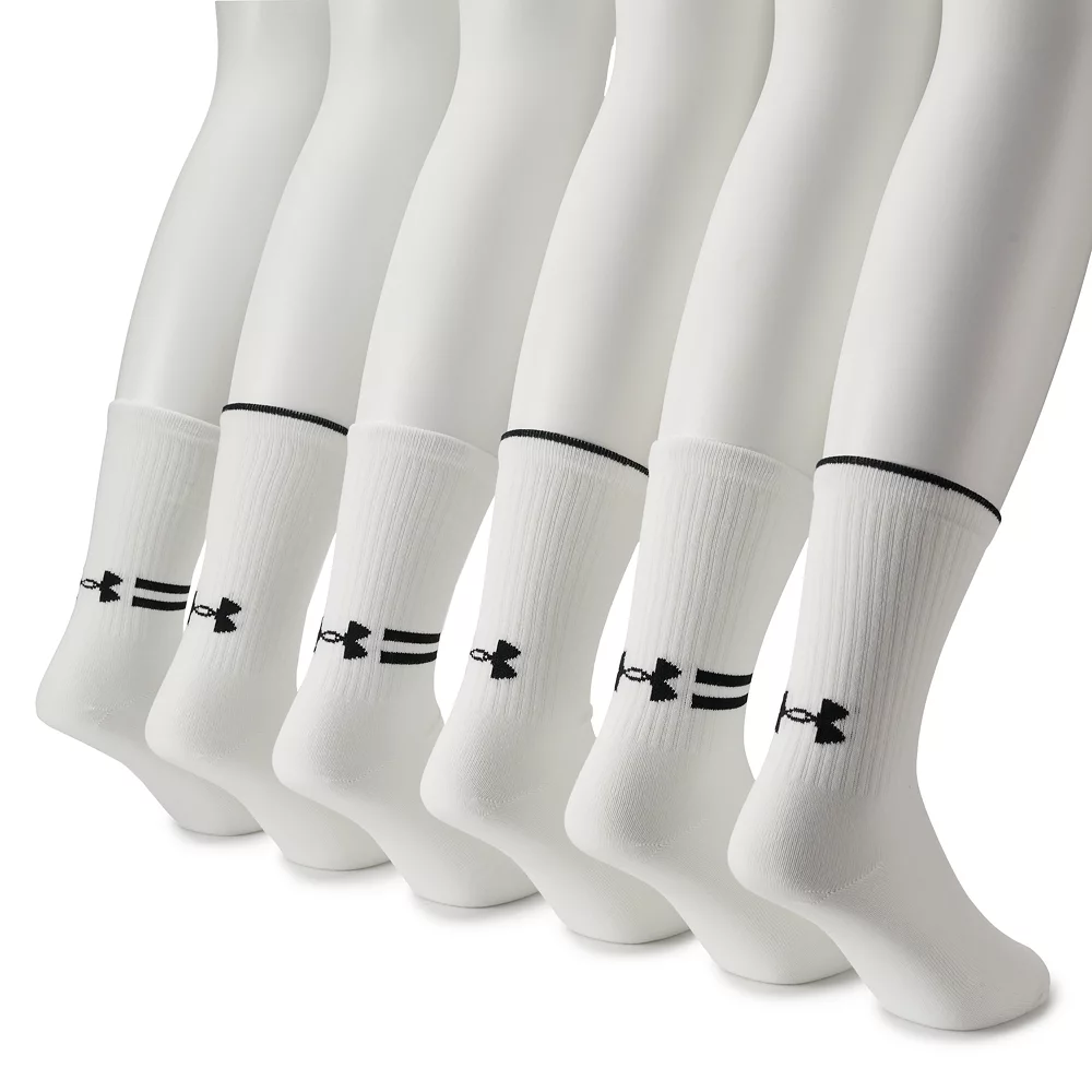 Men's Under Armour 6-pack Essential Lite Crew Socks 6 Men's Under Armour 6-pack Essential Lite Crew Socks - Image 4