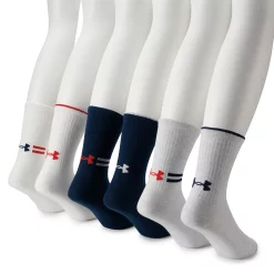 Men's Under Armour 6-pack Essential Lite Crew Socks 10 Men's Under Armour 6-pack Essential Lite Crew Socks -Workout Clothes Sales Store 4940700 White Academy