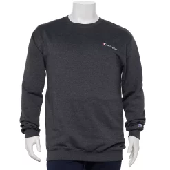 Big & Tall Champion® Script Crew Sweatshirt -Workout Clothes Sales Store 4950706 Charcoal