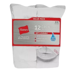 Men's Hanes Ultimate® 12-pack Soft & Durable Crew Socks -Workout Clothes Sales Store 4988953 ALT