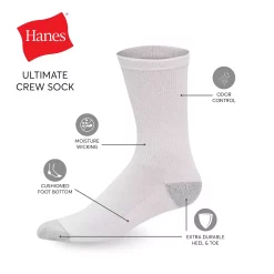 Men's Hanes Ultimate® 12-pack Soft & Durable Crew Socks -Workout Clothes Sales Store 4988953 ALT99