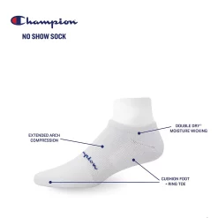 Men's Champion® 3-pack Compression No-Show Sport Socks -Workout Clothes Sales Store 5088355 ALT