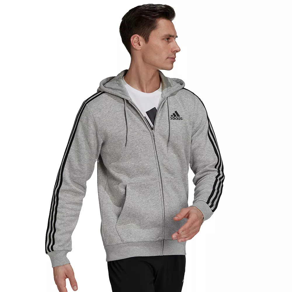Big & Tall adidas Essential Fleece Full-Zip Hoodie 4 Big & Tall adidas Essential Fleece Full-Zip Hoodie - Image 2
