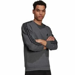 Big & Tall adidas Essentials Fleece Sweatshirt -Workout Clothes Sales Store 5097444 ALT4