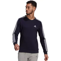 Big & Tall adidas Essentials Fleece Sweatshirt -Workout Clothes Sales Store 5097444 Legend Ink White
