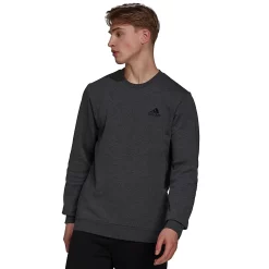 Big & Tall adidas Feel Cozy Fleece Sweatshirt -Workout Clothes Sales Store 5097481 Dark Gray Black