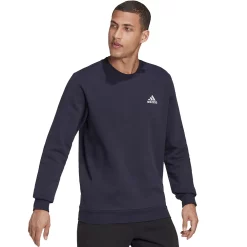 Big & Tall adidas Feel Cozy Fleece Sweatshirt -Workout Clothes Sales Store 5097481 Legend Ink Whtie