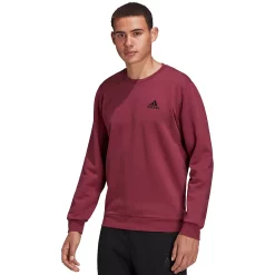 Big & Tall adidas Feel Cozy Fleece Sweatshirt -Workout Clothes Sales Store 5097481 Victory Crimson Black