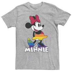 Big & Tall Disney Minnie Mouse Rainbow Striped Skirt Portrait Tee