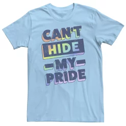 Big & Tall Can't Hide My Pride Gradient Rainbow Text Tee