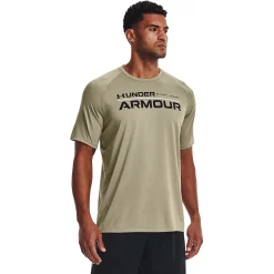 Big & Tall Under Armour Wordmark Tech 2.0 Tee -Workout Clothes Sales Store 5162563 Khaki Gray