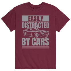 Men's Easily Distracted By Cars Tee -Workout Clothes Sales Store 5163059 Red