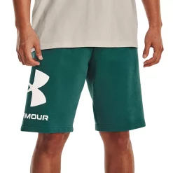 Men's Under Armour Rival Fleece Big Logo Shorts -Workout Clothes Sales Store 5201675 Coastal Teal