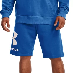 Men's Under Armour Rival Fleece Big Logo Shorts -Workout Clothes Sales Store 5201675 Victory Blue White