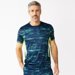 Men's Tek Gear® Dry Tek Printed Tee -Workout Clothes Sales Store 5223988 Teal Stripe