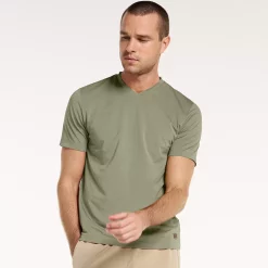 Men's FLX Dynamic Comfort V-Neck Tee -Workout Clothes Sales Store 5224628 Laughlin Green
