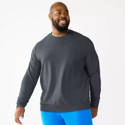 Big & Tall Tek Gear® French-Terry Lounge Crew Sweatshirt -Workout Clothes Sales Store 5240486 Hawk Grey Archroma