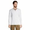 Big & Tall Lands' End Supima Jersey Henley -Workout Clothes Sales Store 5245142 White