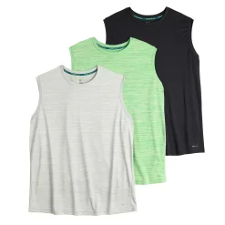 Big & Tall Tek Gear® 3-Pack Dry Tek Muscle Tee -Workout Clothes Sales Store 5261631 Black Green White