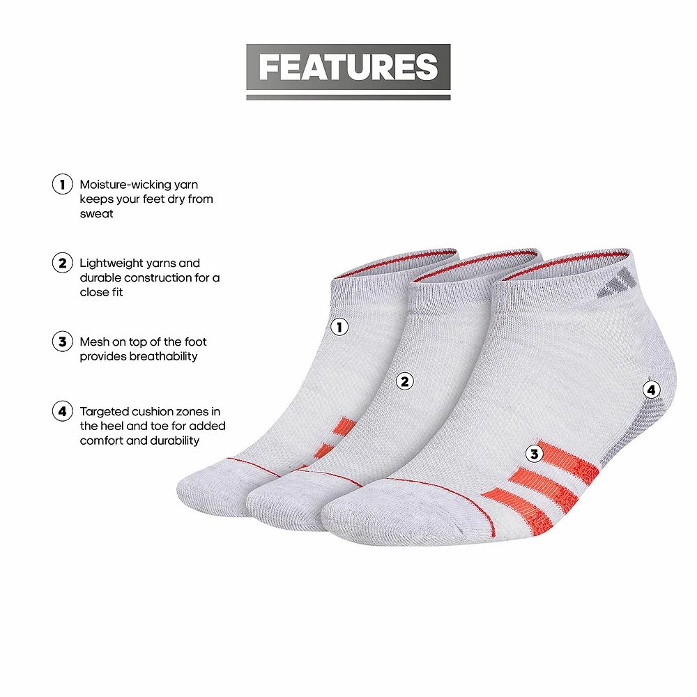 Men's adidas 3-pack Superlite Stripe 3 Low-Cut Socks 11 Men's adidas 3-pack Superlite Stripe 3 Low-Cut Socks - Image 9