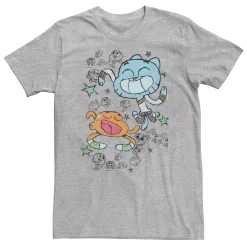 Big & Tall Cartoon Network Gumball Darwin Watterson Scribble Drawing Tee