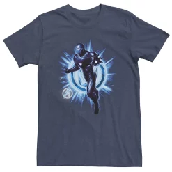 Big & Tall Marvel Avengers Endgame Iron Man Blast Tee -Workout Clothes Sales Store 5292008 Navy Heather